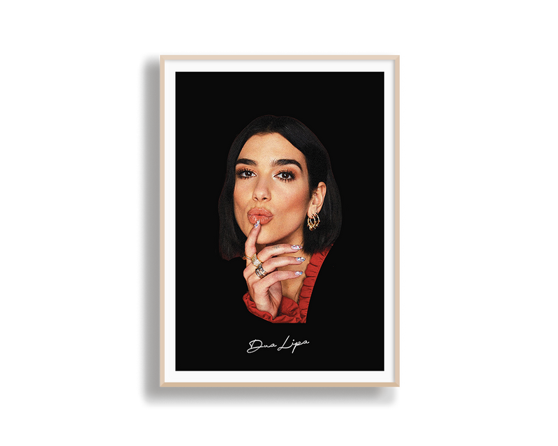 Big Head Retro Dua Lipa Black Portrait