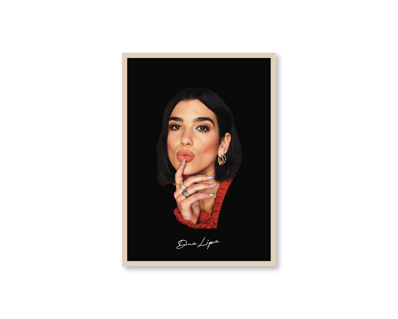 Big Head Retro Dua Lipa Black Portrait