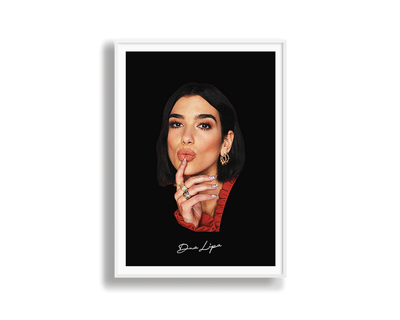 Big Head Retro Dua Lipa Black Portrait