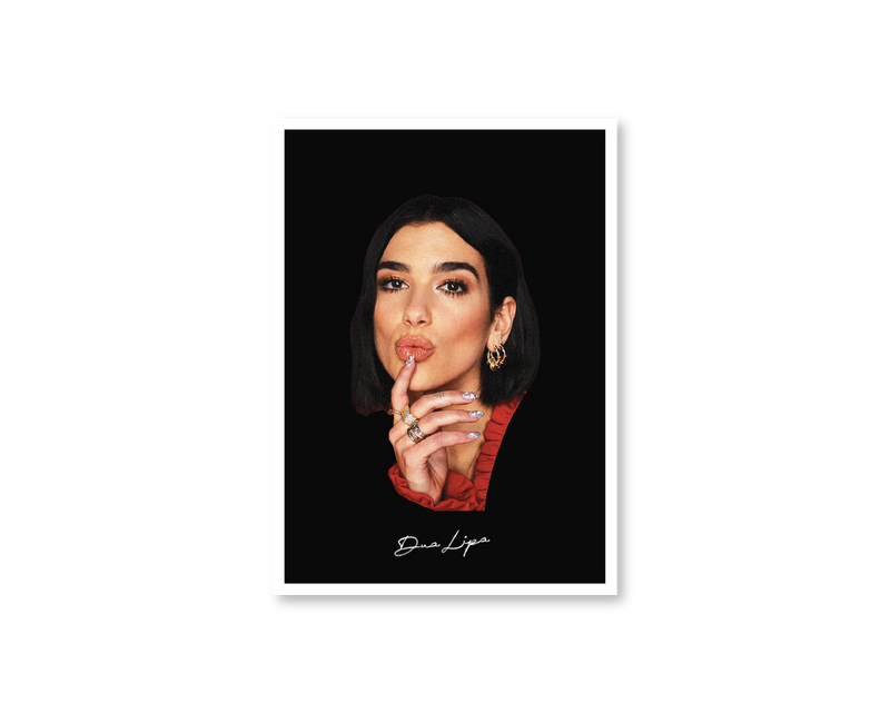 Big Head Retro Dua Lipa Black Portrait