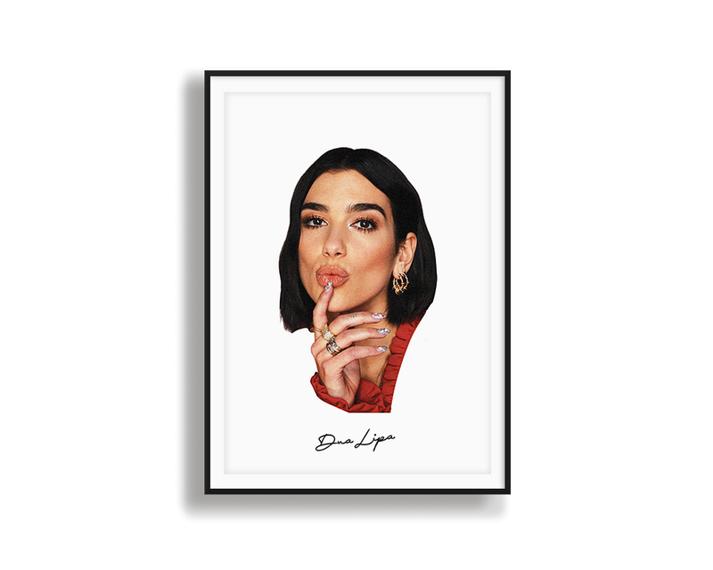 Big Head Retro Dua Lipa White Portrait