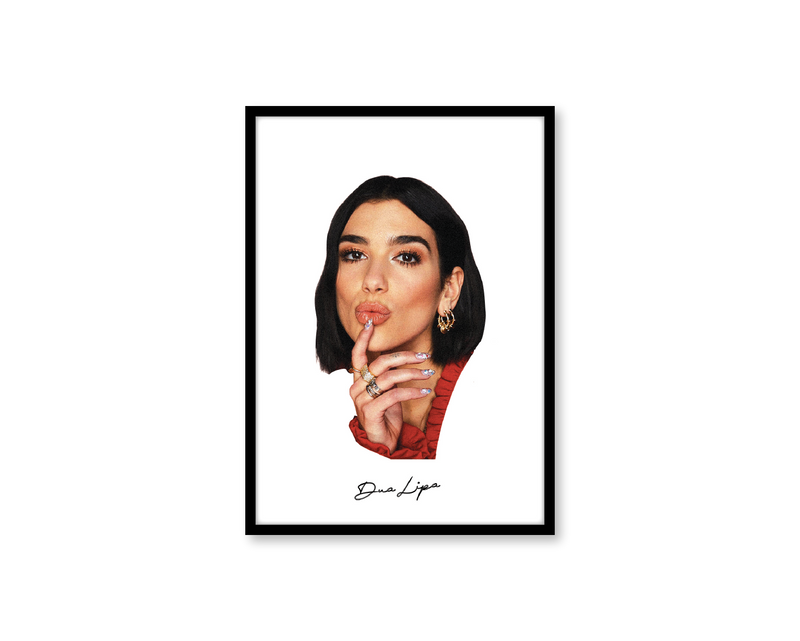 Big Head Retro Dua Lipa White Portrait