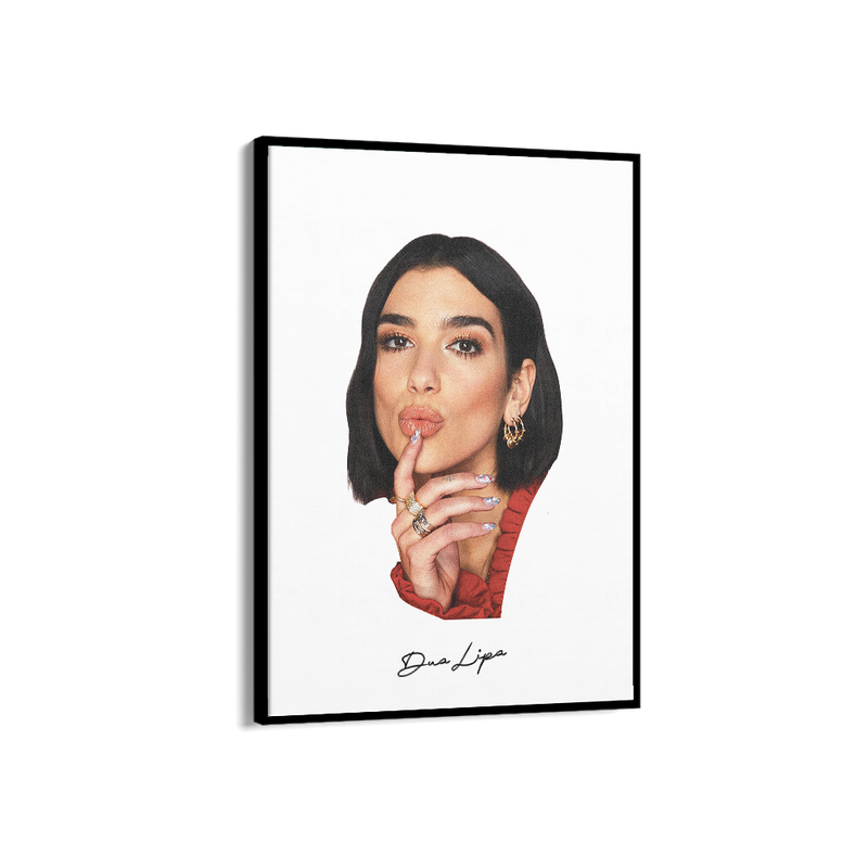 Big Head Retro Dua Lipa White Portrait