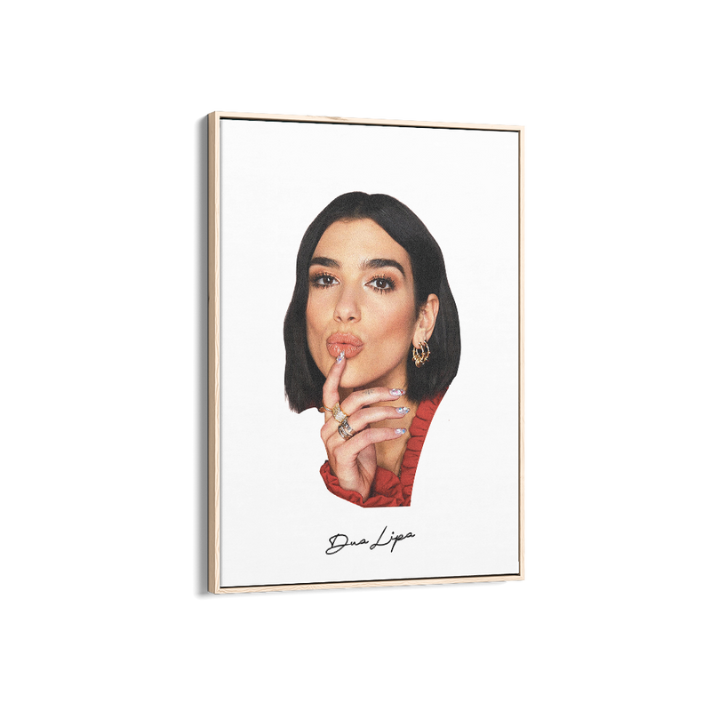 Big Head Retro Dua Lipa White Portrait