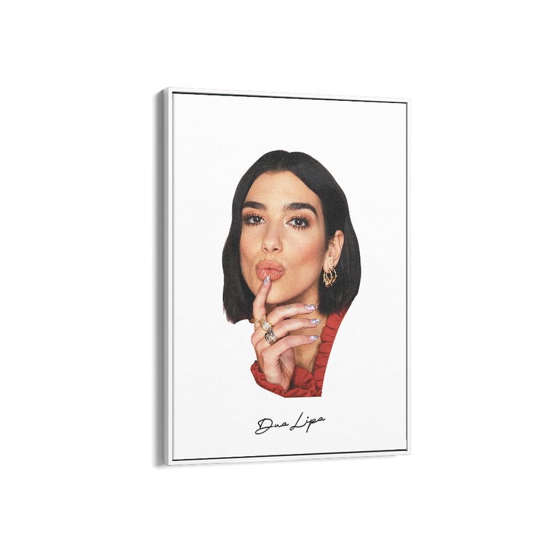 Big Head Retro Dua Lipa White Portrait