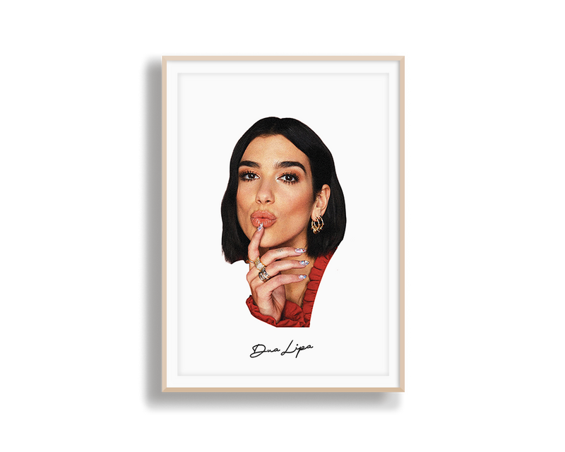 Big Head Retro Dua Lipa White Portrait