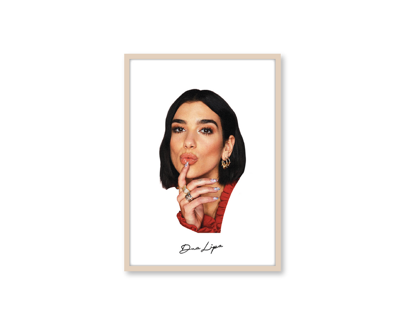 Big Head Retro Dua Lipa White Portrait