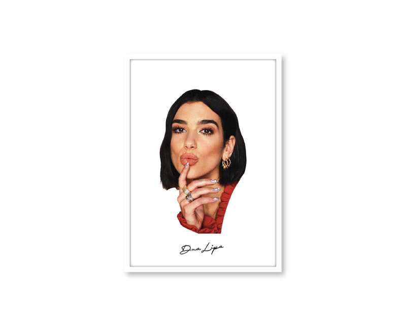 Big Head Retro Dua Lipa White Portrait