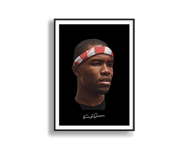 Big Head Retro Frank Ocean Black Portrait