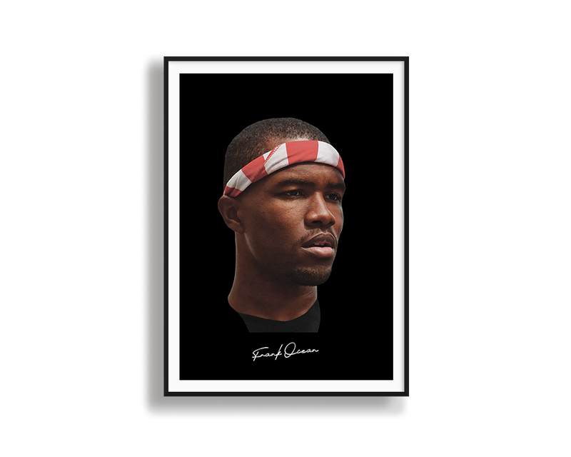 Big Head Retro Frank Ocean Black Portrait