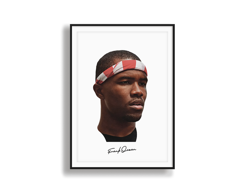 Big Head Retro Frank Ocean White Portrait