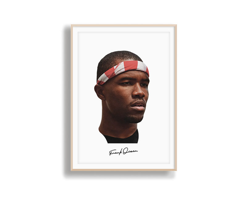 Big Head Retro Frank Ocean White Portrait