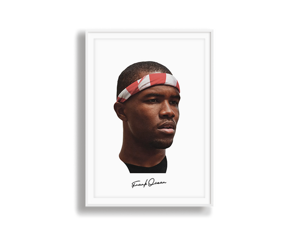 Big Head Retro Frank Ocean White Portrait