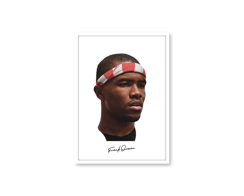 Big Head Retro Frank Ocean White Portrait