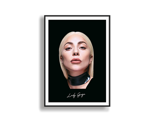 Big Head Retro Lady Gaga Black Portrait