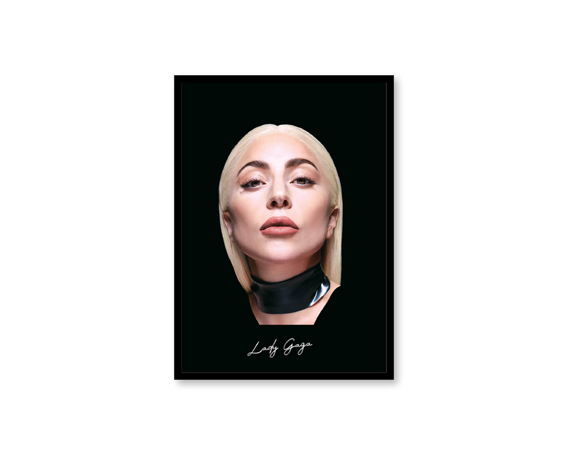 Big Head Retro Lady Gaga Black Portrait