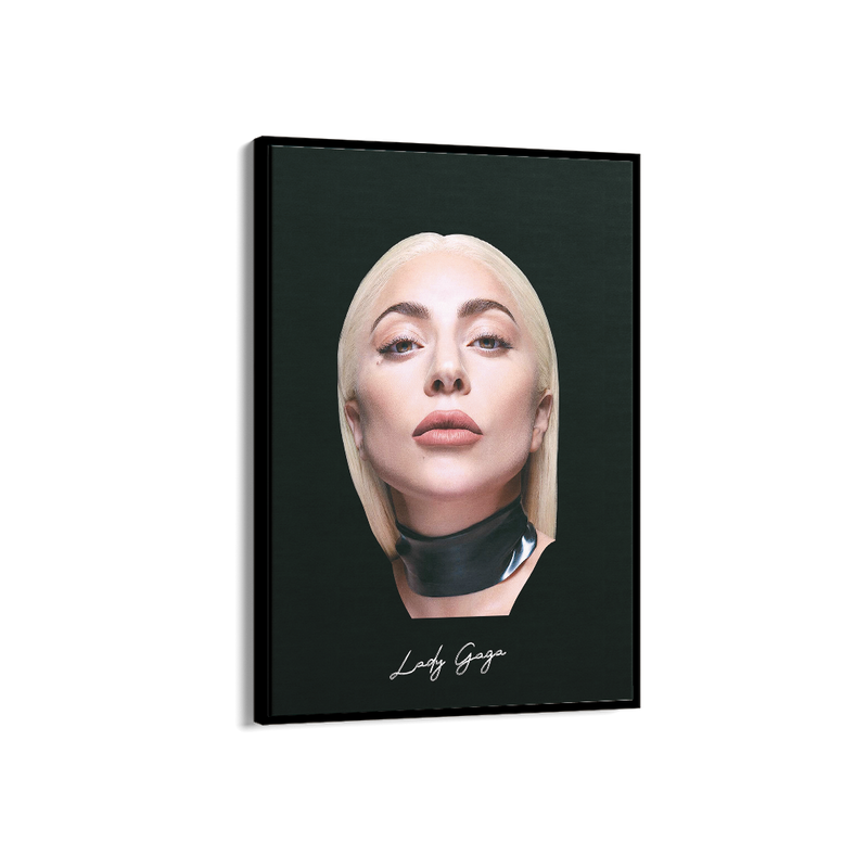 Big Head Retro Lady Gaga Black Portrait