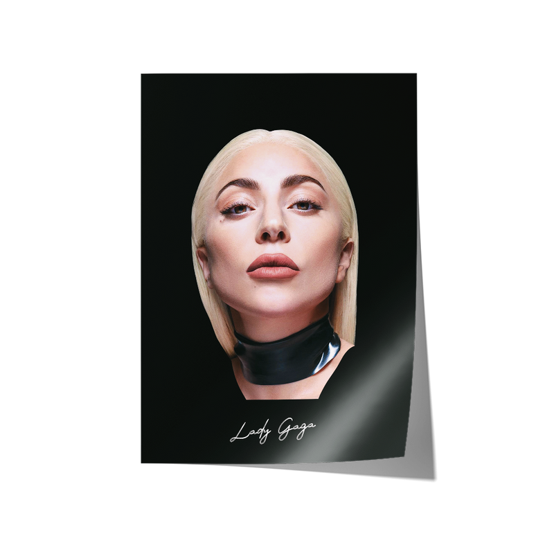 Big Head Retro Lady Gaga Black Portrait