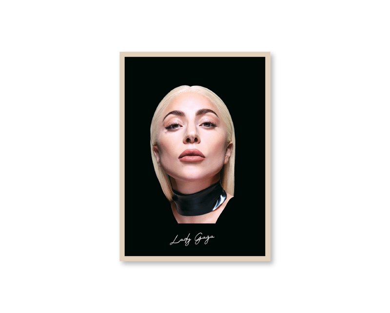 Big Head Retro Lady Gaga Black Portrait