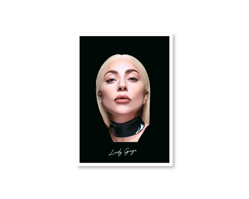 Big Head Retro Lady Gaga Black Portrait