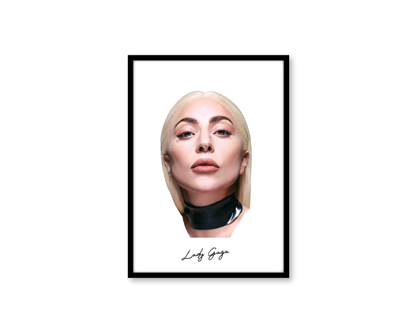 Big Head Retro Lady Gaga White Portrait