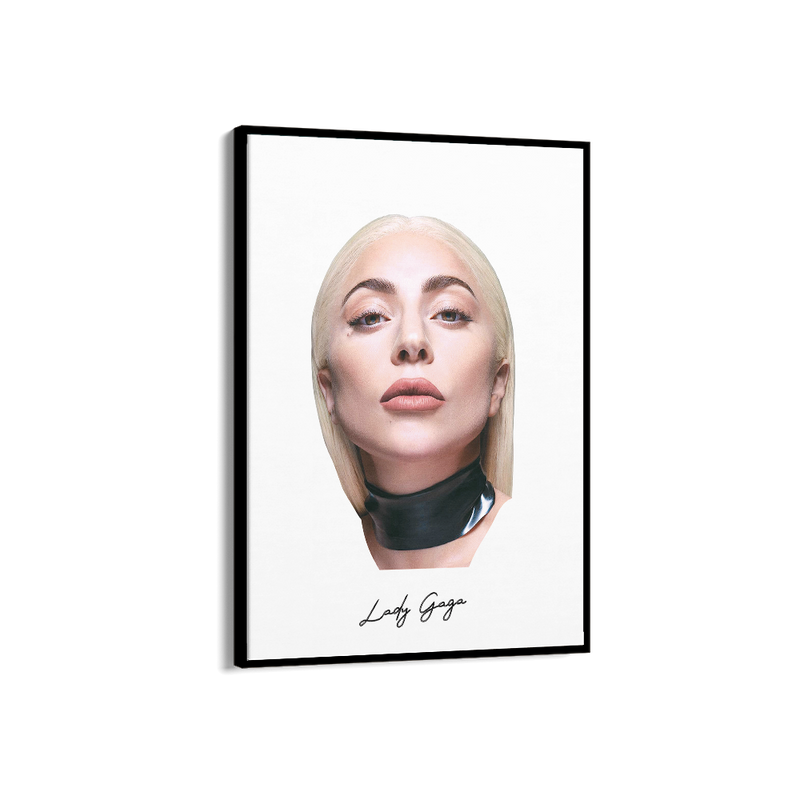 Big Head Retro Lady Gaga White Portrait