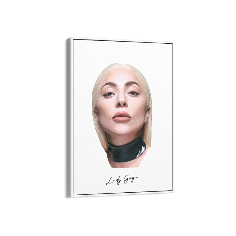 Big Head Retro Lady Gaga White Portrait