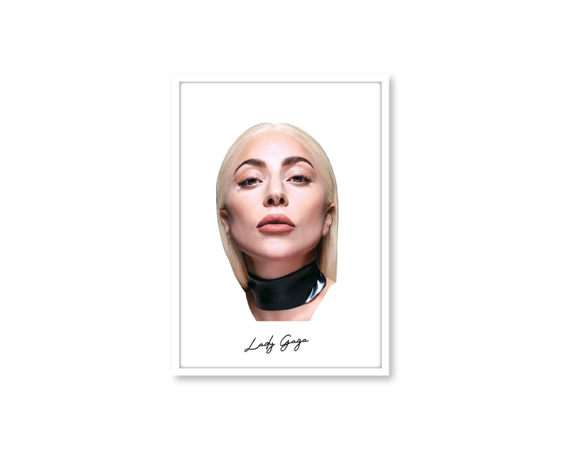 Big Head Retro Lady Gaga White Portrait