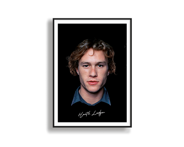 Big Head Retro Heath Ledger Black Portrait