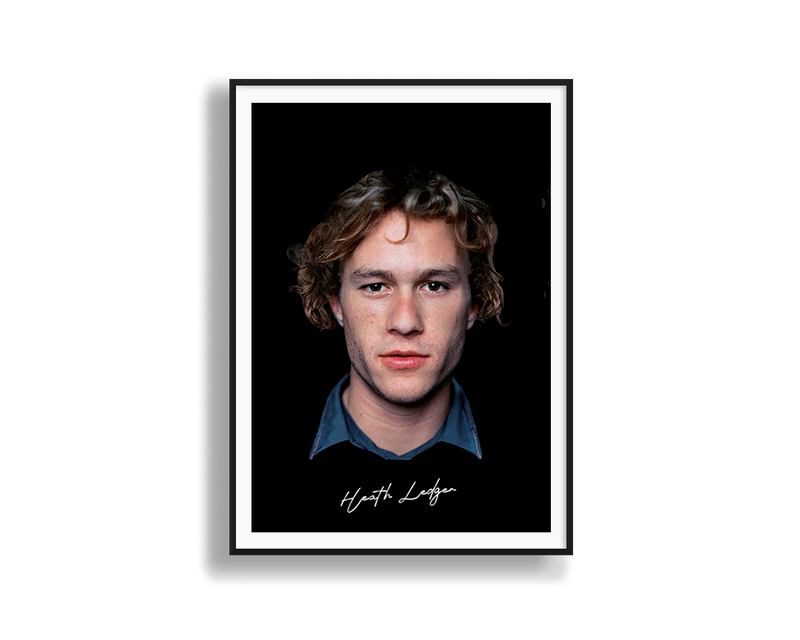 Big Head Retro Heath Ledger Black Portrait