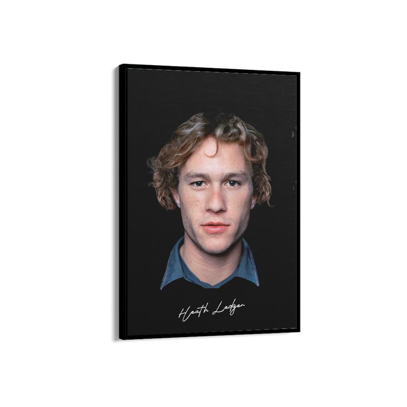 Big Head Retro Heath Ledger Black Portrait