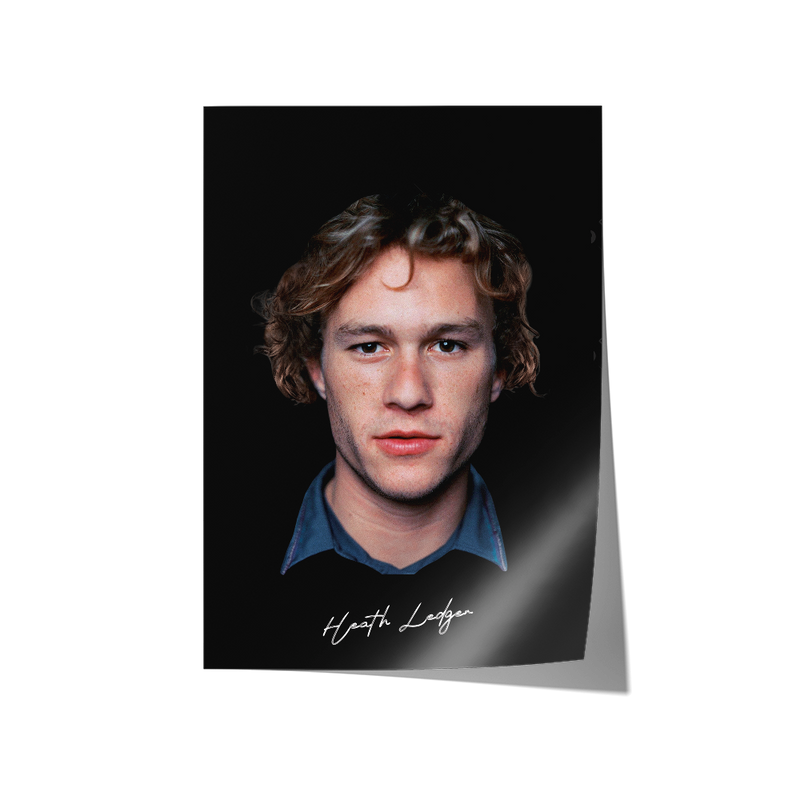 Big Head Retro Heath Ledger Black Portrait