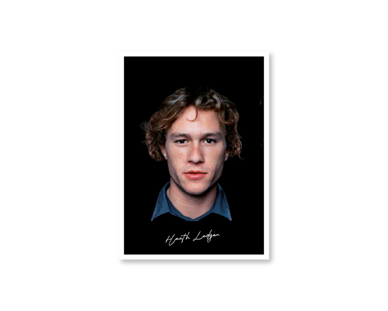 Big Head Retro Heath Ledger Black Portrait