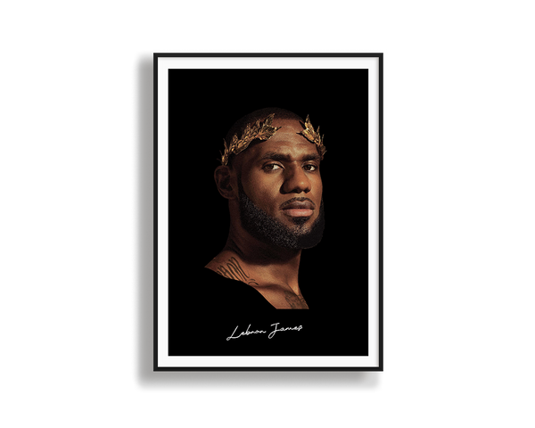 Big Head Lebron Black Portrait