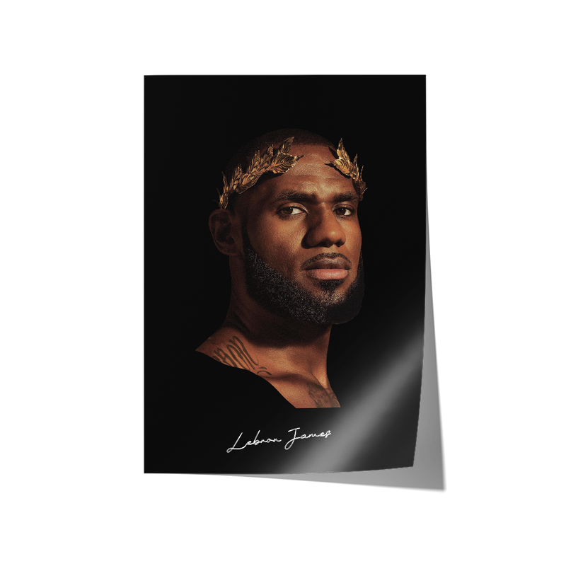 Big Head Lebron Black Portrait