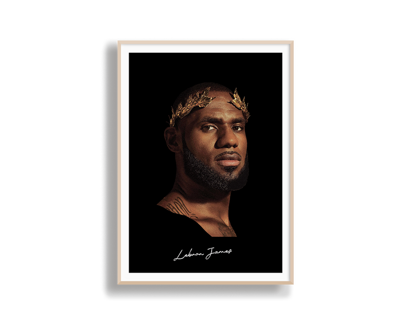 Big Head Lebron Black Portrait