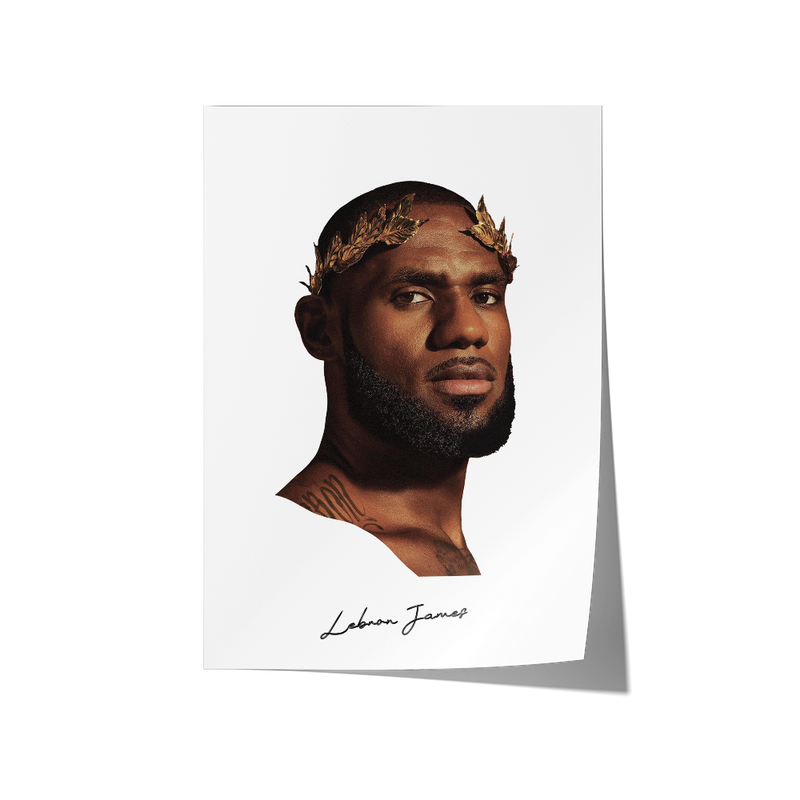 Big Head Lebron White Portrait