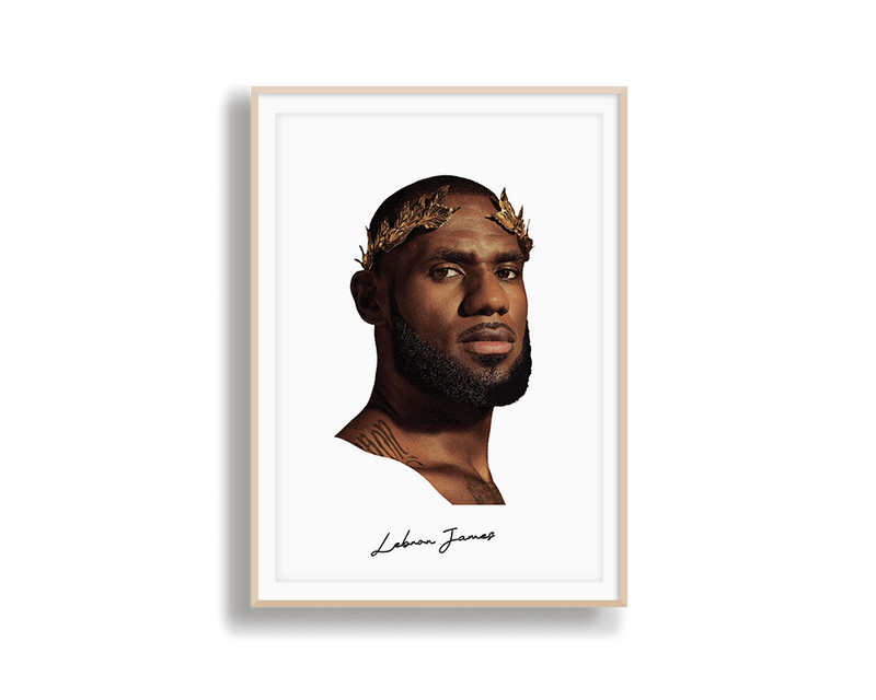 Big Head Lebron White Portrait