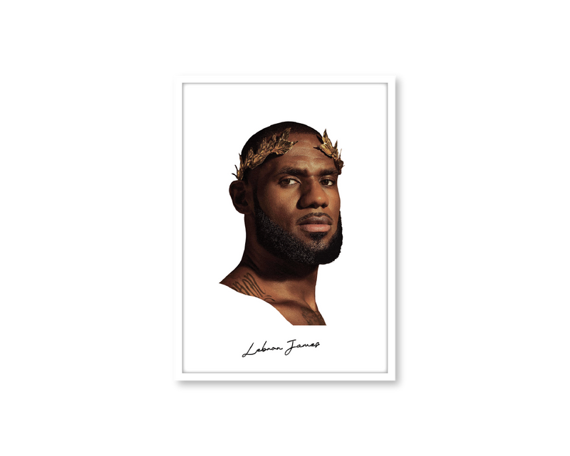 Big Head Lebron White Portrait