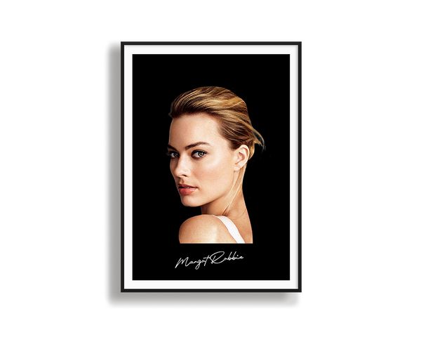 Big Head Margot Robbie Black Portrait