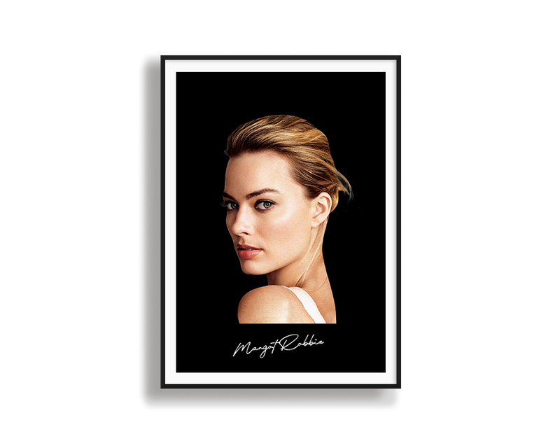 Big Head Margot Robbie Black Portrait