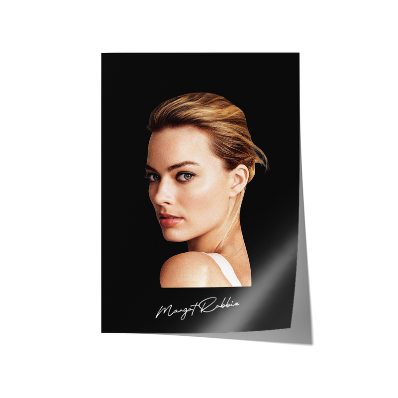 Big Head Margot Robbie Black Portrait