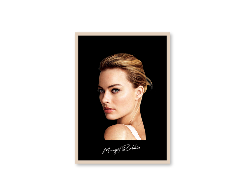 Big Head Margot Robbie Black Portrait