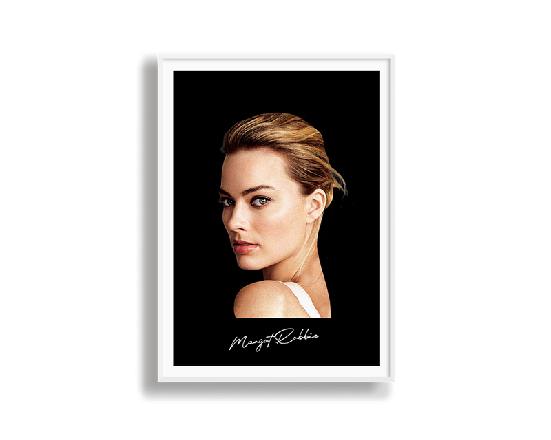 Big Head Margot Robbie Black Portrait