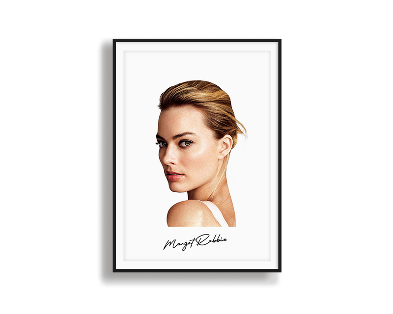 Big Head Margot Robbie White Portrait