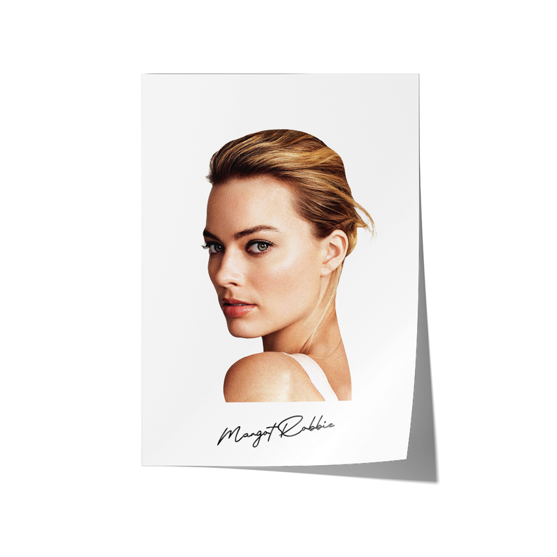 Big Head Margot Robbie White Portrait