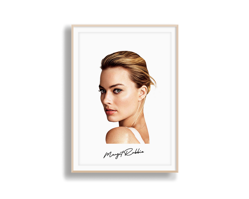 Big Head Margot Robbie White Portrait