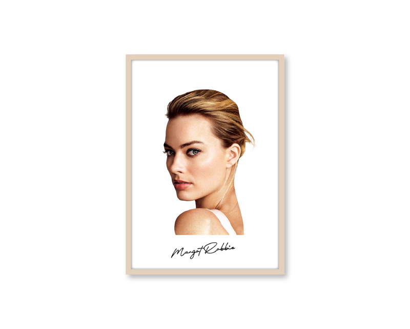 Big Head Margot Robbie White Portrait