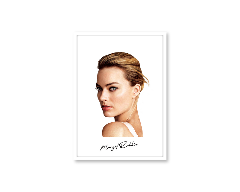 Big Head Margot Robbie White Portrait