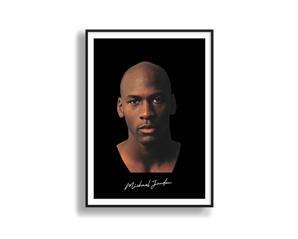 Big Head Michael Jordan Black Portrait